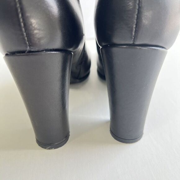 Annabella Boots Women’s Size 8 EU 39 Black Leather Side Zip Block Heel - Picture 6 of 11